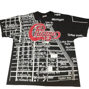 Vintage XL Chicago Rock n' Roll Band Graphic T-shirt 1993 Winterland Cotton USA